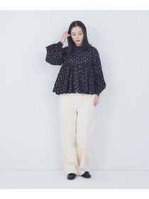 【ADIEU TRISTESSE】kazumiさんコラボ　リバティプリントブラウス 詳細画像 ブラック系その他 1