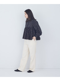 【ADIEU TRISTESSE】kazumiさんコラボ　リバティプリントブラウス 詳細画像 ブラック系その他 2