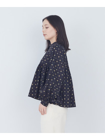 【ADIEU TRISTESSE】kazumiさんコラボ　リバティプリントブラウス 詳細画像 ブラック系その他 5