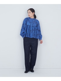 【ADIEU TRISTESSE】kazumiさんコラボ　リバティプリントブラウス 詳細画像 ブラック系その他 7