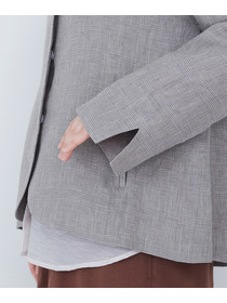 【ADIEU TRISTESSE】リネングレンチェックジャケット 詳細画像 ダークブラウン 17