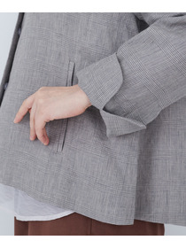 【ADIEU TRISTESSE】リネングレンチェックジャケット 詳細画像 ダークブラウン 18