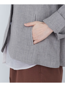 【ADIEU TRISTESSE】リネングレンチェックジャケット 詳細画像 ダークブラウン 19