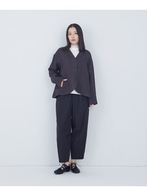 【ADIEU TRISTESSE】リネングレンチェックジャケット 詳細画像 ダークブラウン 4