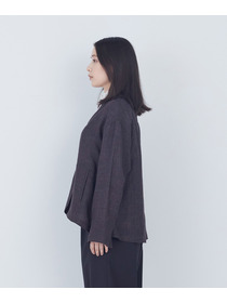 【ADIEU TRISTESSE】リネングレンチェックジャケット 詳細画像 ダークブラウン 6