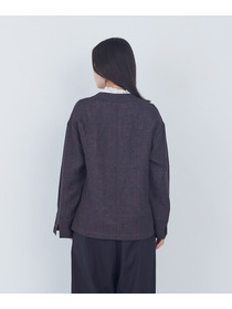 【ADIEU TRISTESSE】リネングレンチェックジャケット 詳細画像 ダークブラウン 7