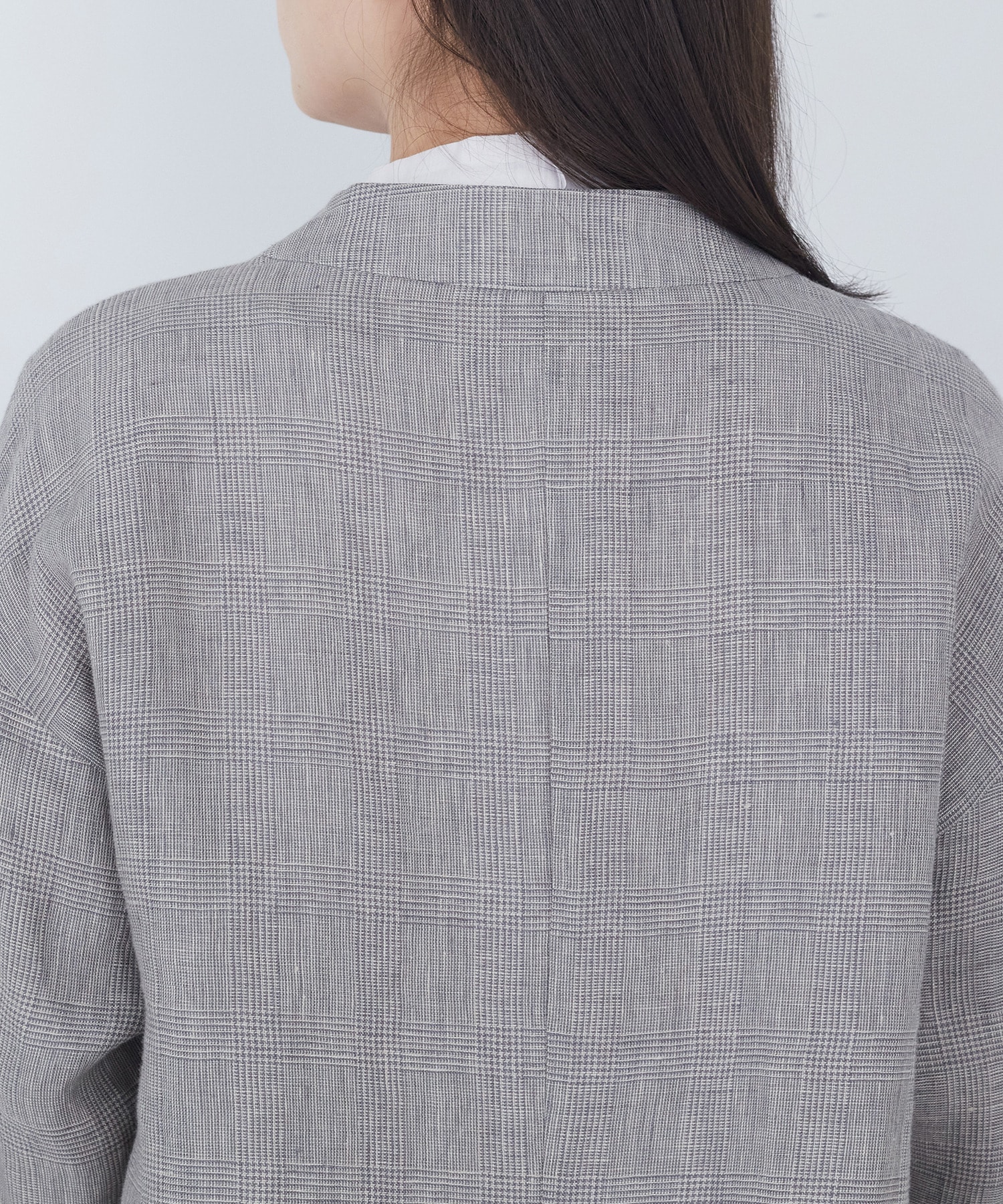 【ADIEU TRISTESSE】リネングレンチェックジャケット 詳細画像 ダークブラウン 16