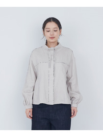 【ADIEU TRISTESSE】リバティプリントトリミングリネンブルゾン 詳細画像 ブラウン 11