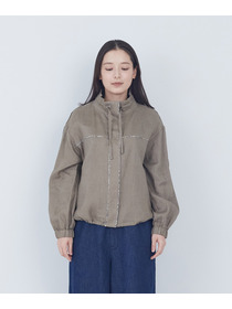 【ADIEU TRISTESSE】リバティプリントトリミングリネンブルゾン 詳細画像 ブラウン 5