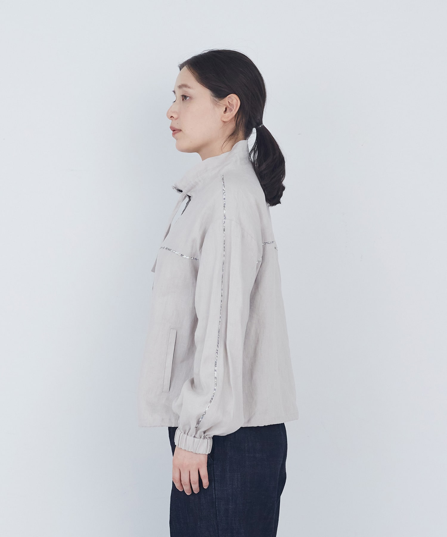 【ADIEU TRISTESSE】リバティプリントトリミングリネンブルゾン 詳細画像 ブラウン 12