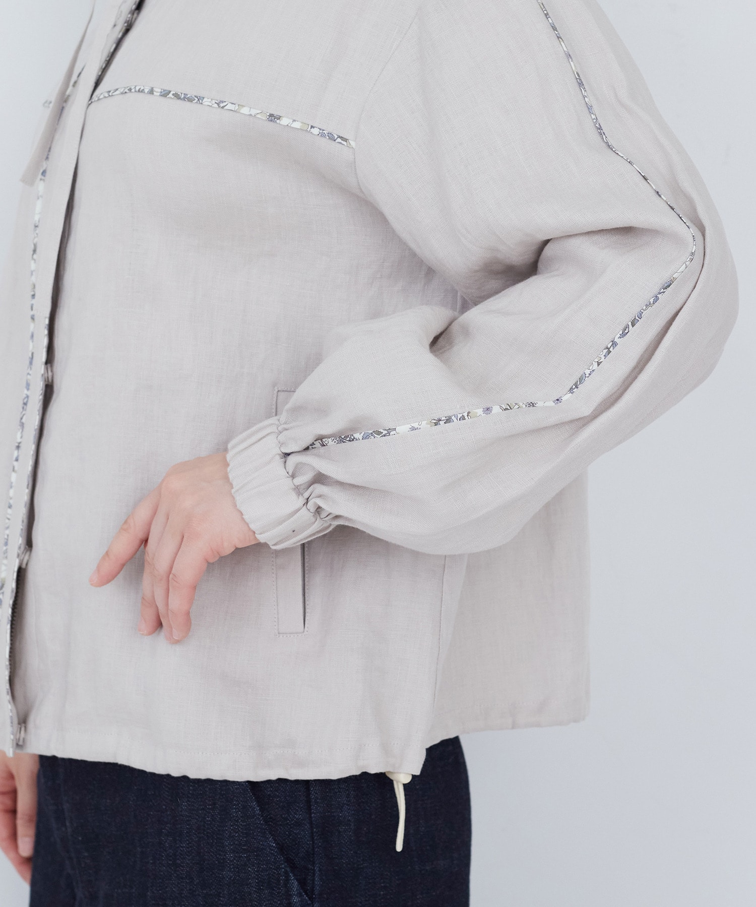 【ADIEU TRISTESSE】リバティプリントトリミングリネンブルゾン 詳細画像 ブラウン 16