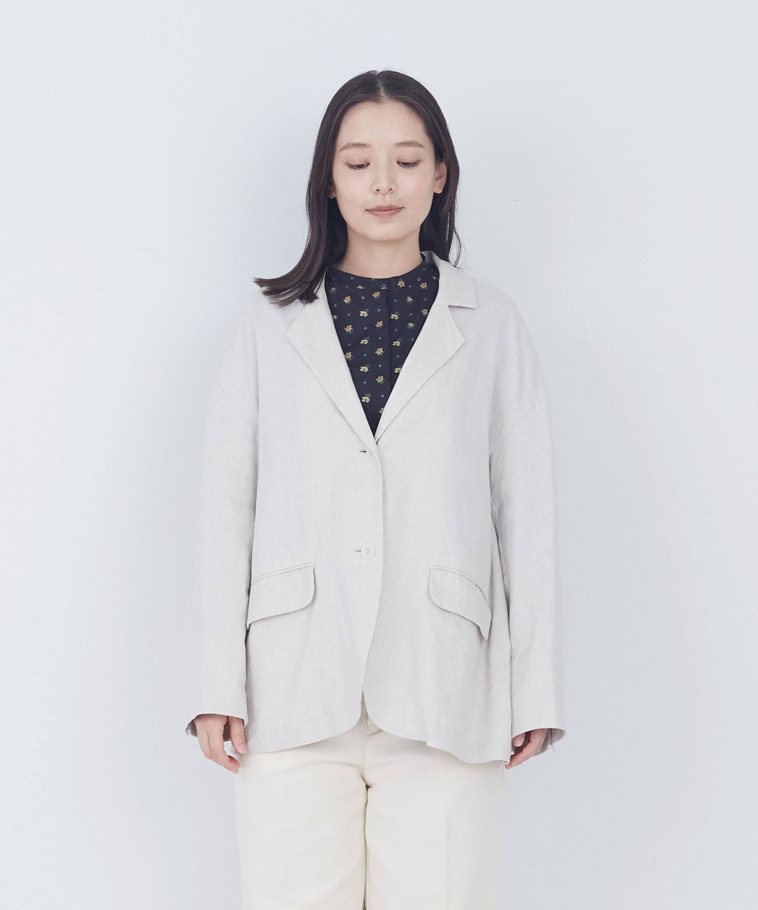 【ADIEU TRISTESSE】リネン和紙ヘリンボンジャケット 詳細画像 キナリ 5