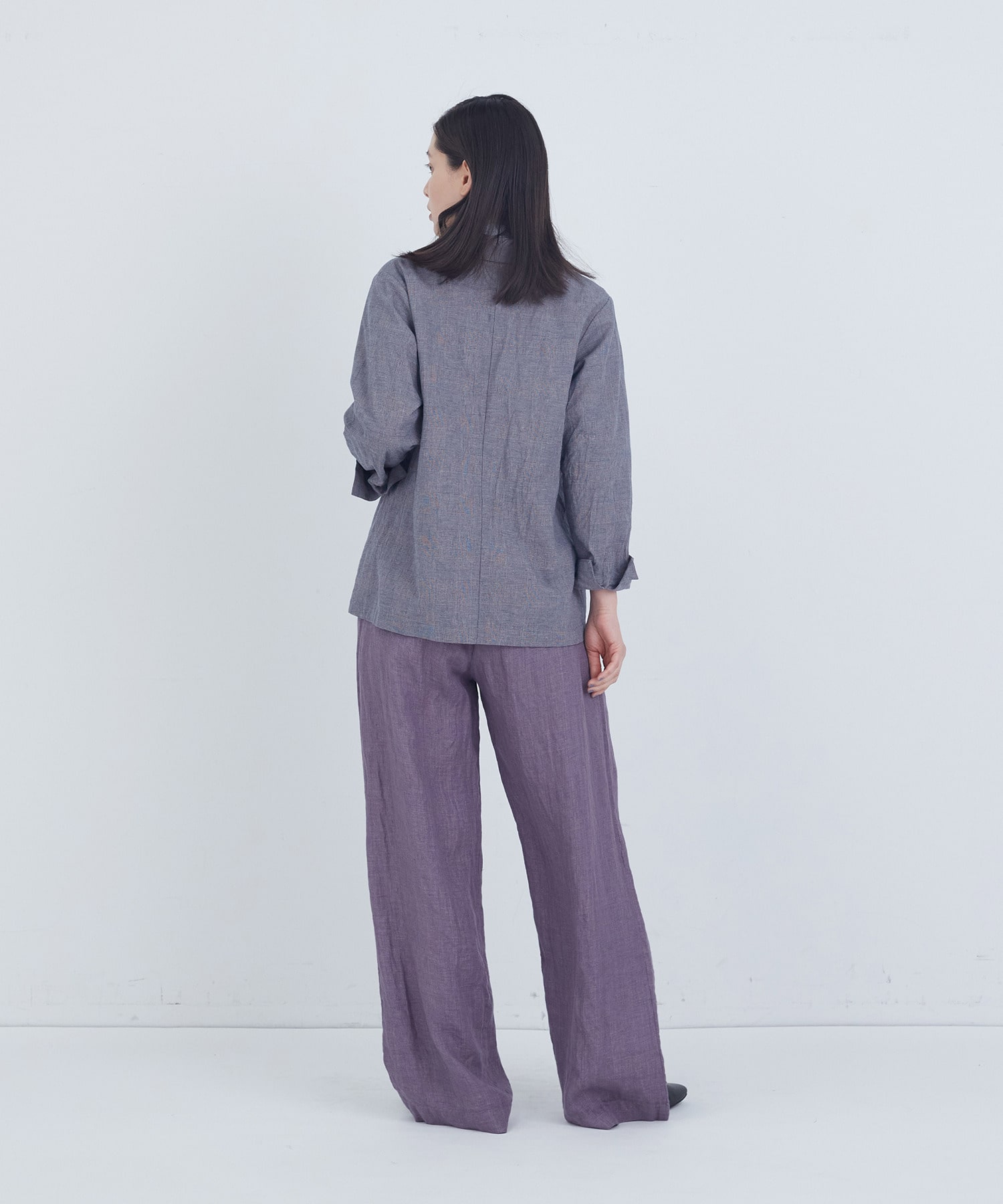 【ADIEU TRISTESSE】コットンリネンジャケット 詳細画像 ブルー系その他 10