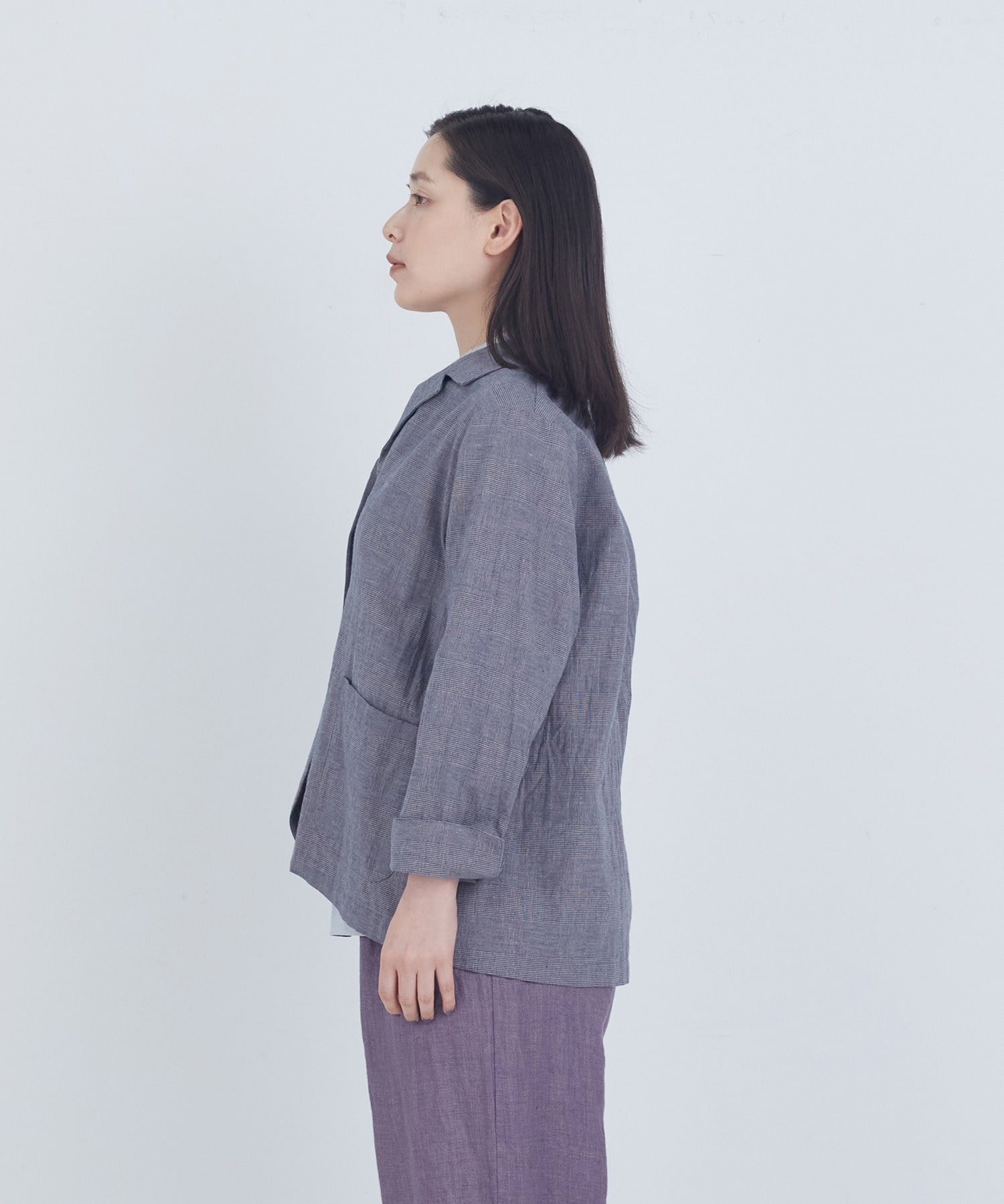 【ADIEU TRISTESSE】コットンリネンジャケット 詳細画像 ブルー系その他 13