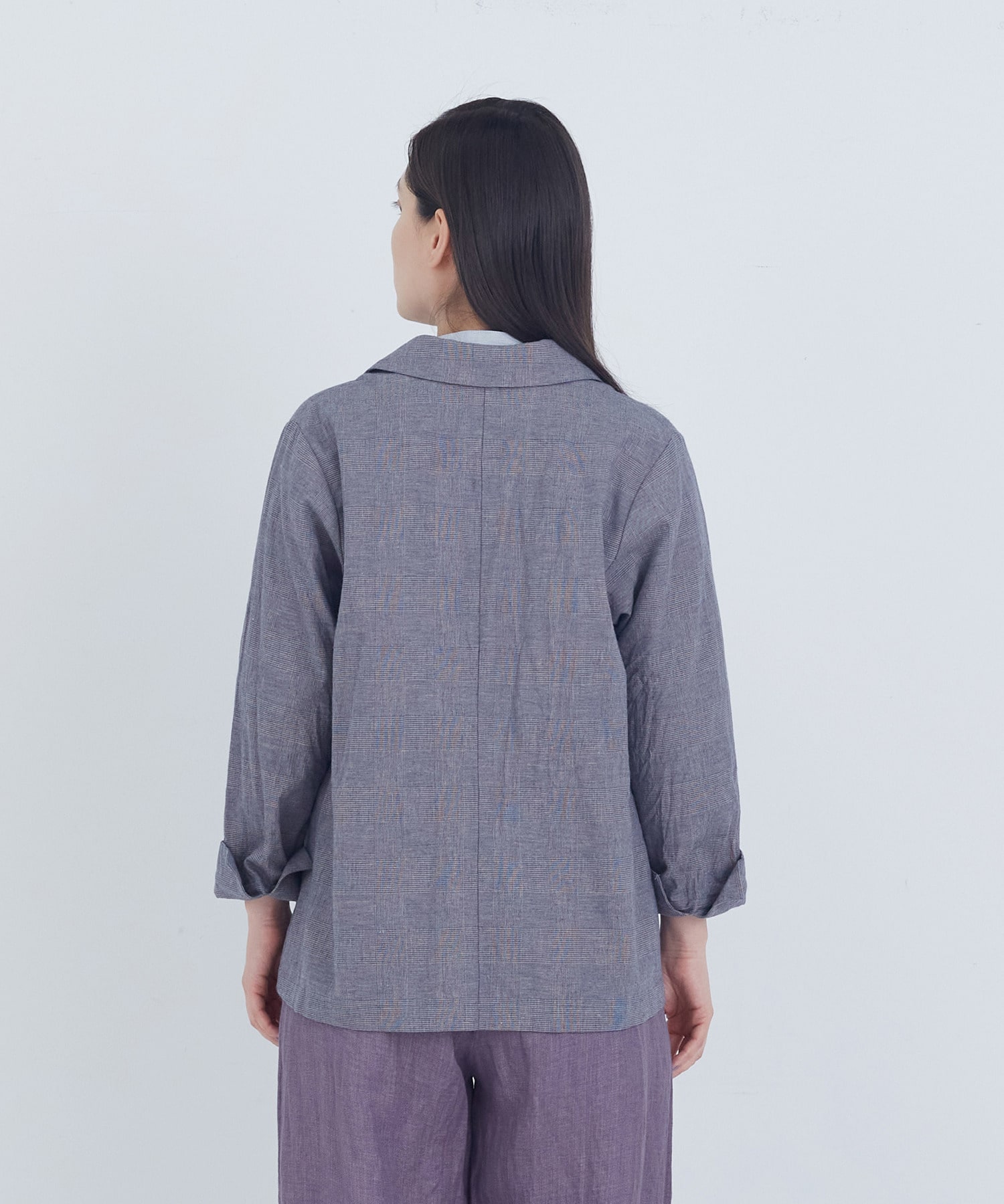 【ADIEU TRISTESSE】コットンリネンジャケット 詳細画像 ブルー系その他 14