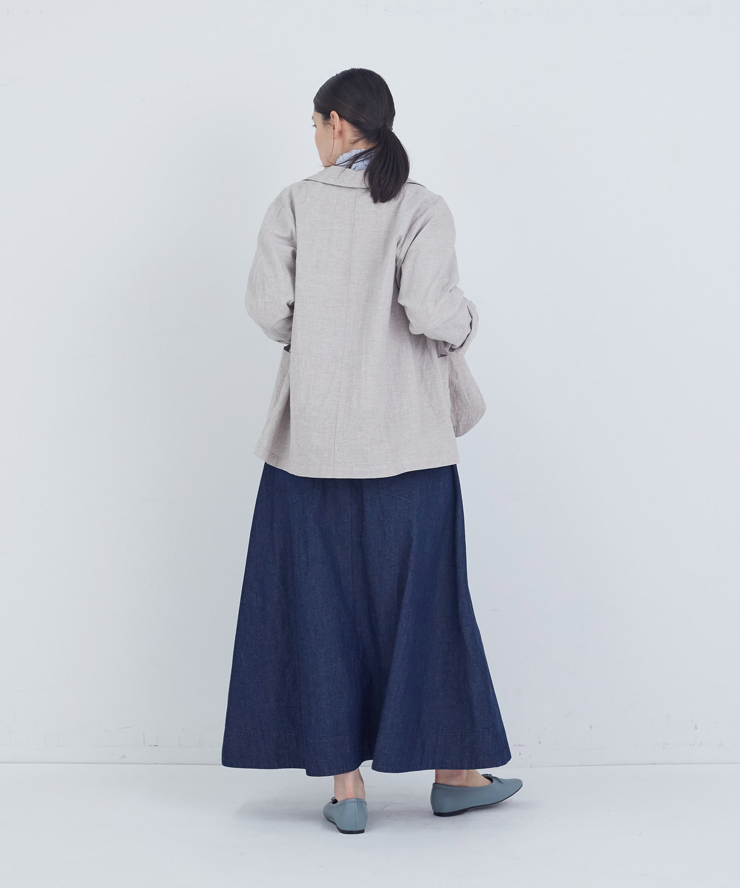 【ADIEU TRISTESSE】コットンリネンジャケット 詳細画像 ブルー系その他 3