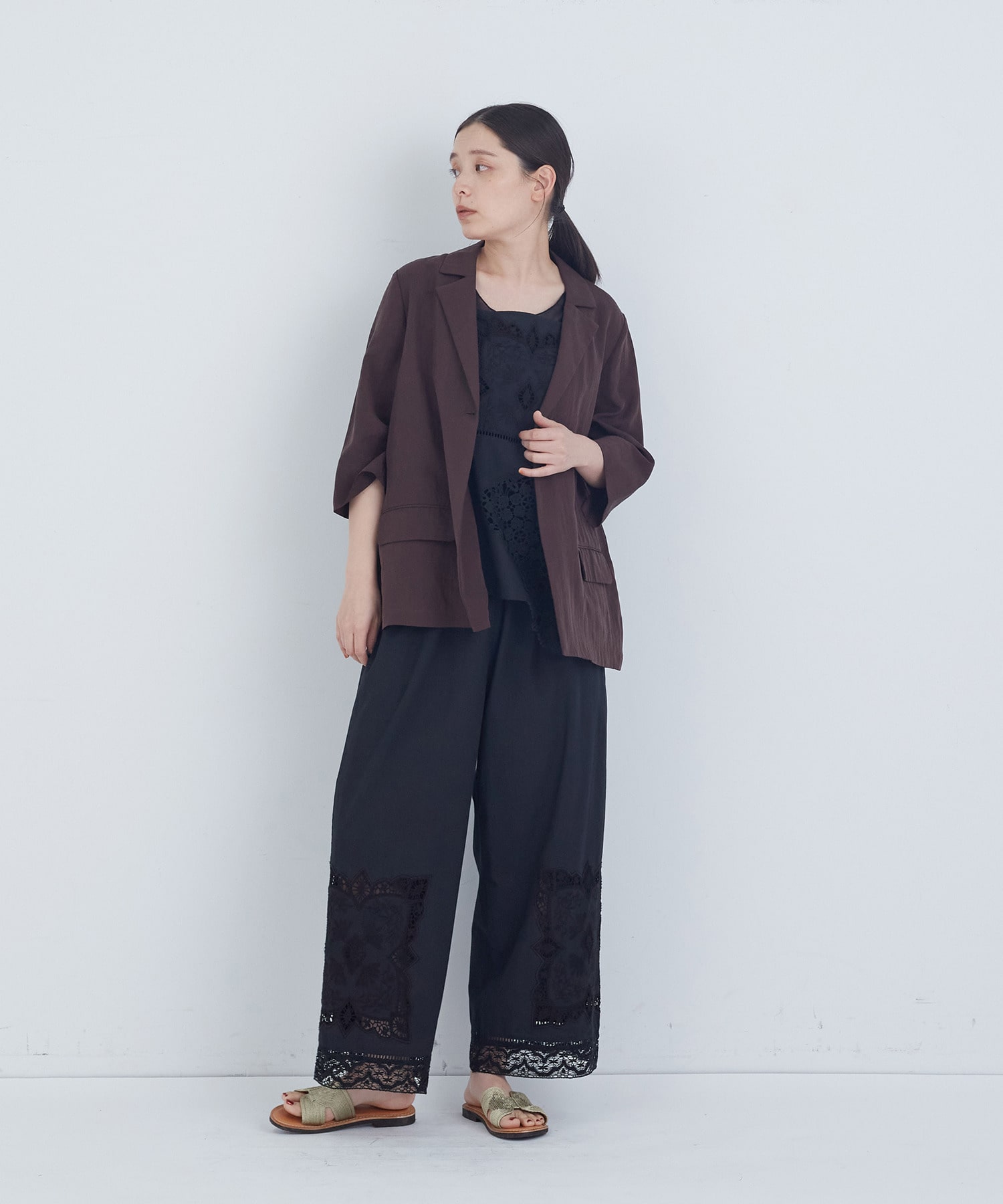 【ADIEU TRISTESSE】ハーフスリーブジャケット 詳細画像 ブラウン 8