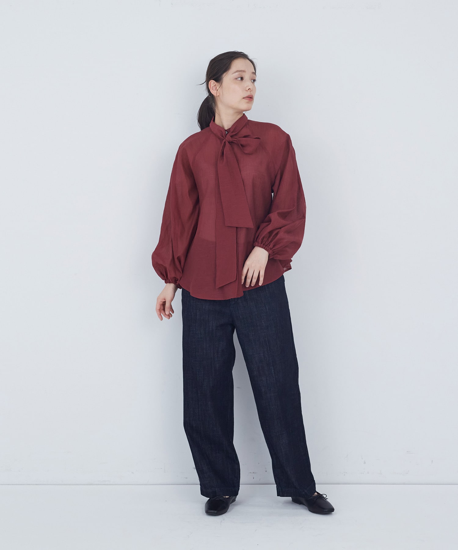 【ADIEU TRISTESSE】センタープレスストレートパンツ 詳細画像 インディゴブルー 10