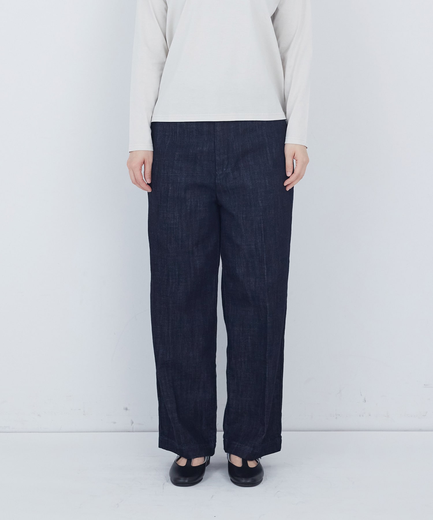 【ADIEU TRISTESSE】センタープレスストレートパンツ 詳細画像 インディゴブルー 11