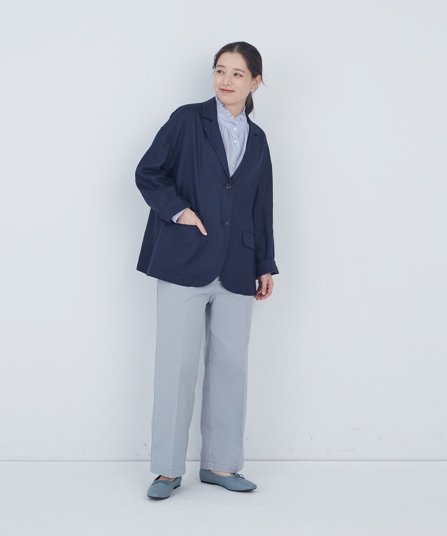 【ADIEU TRISTESSE】センタープレスストレートパンツ 詳細画像 インディゴブルー 16