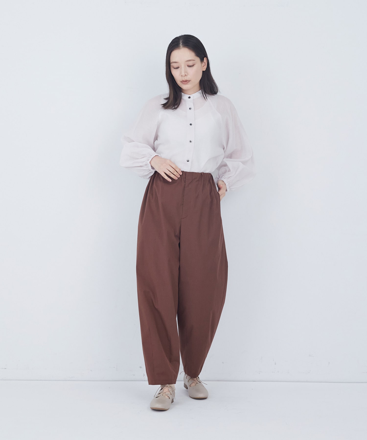 【ADIEU TRISTESSE】綿ポリエステルイージーパンツ 詳細画像 ブラック 1