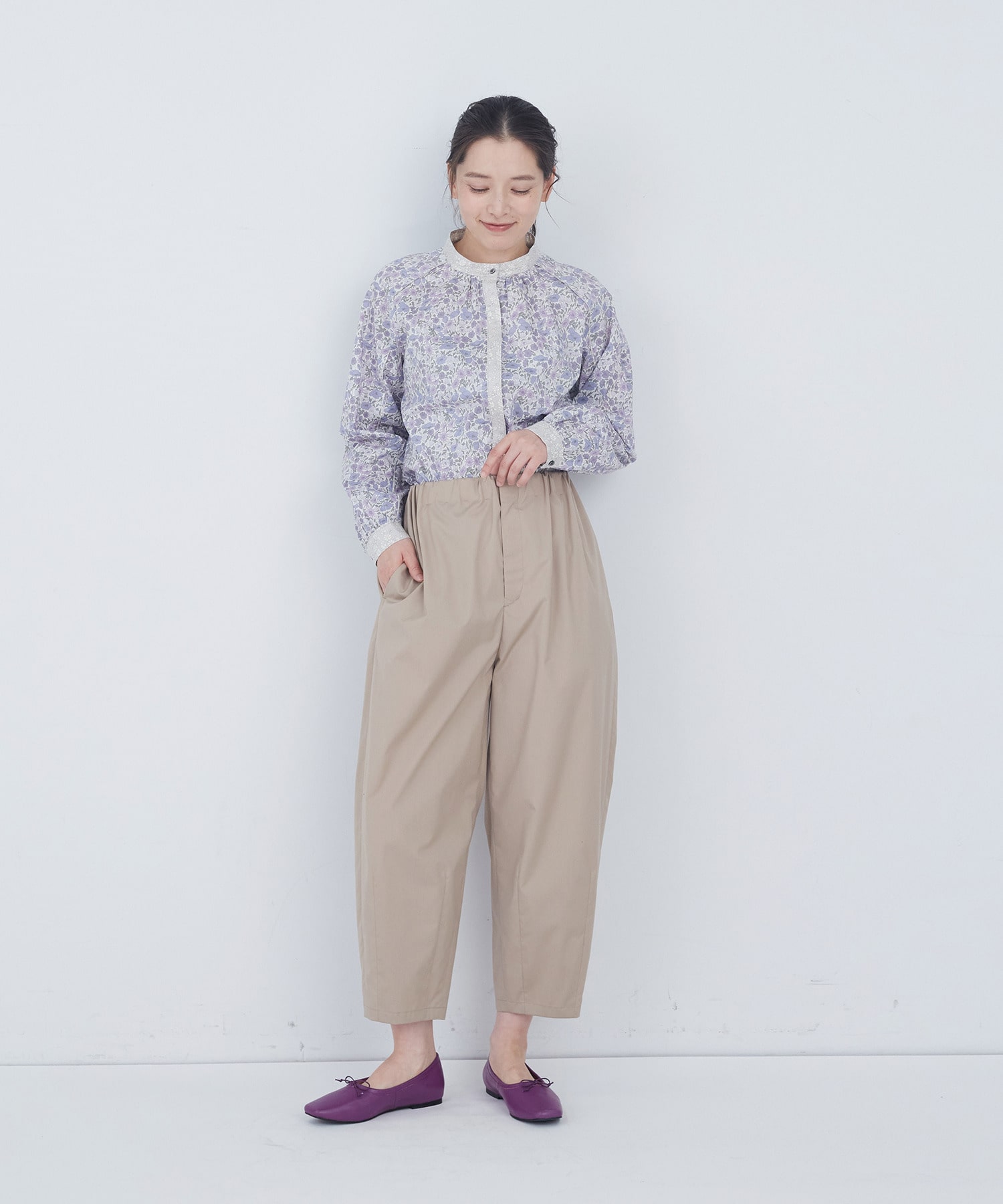 【ADIEU TRISTESSE】綿ポリエステルイージーパンツ 詳細画像 ブラック 15