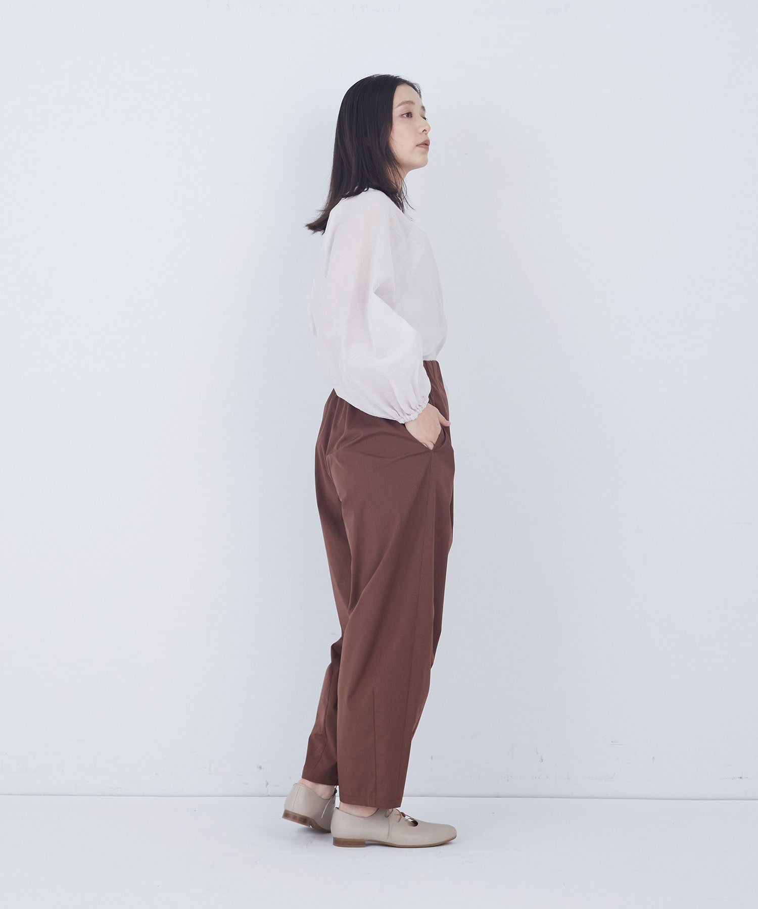 【ADIEU TRISTESSE】綿ポリエステルイージーパンツ 詳細画像 ブラック 2