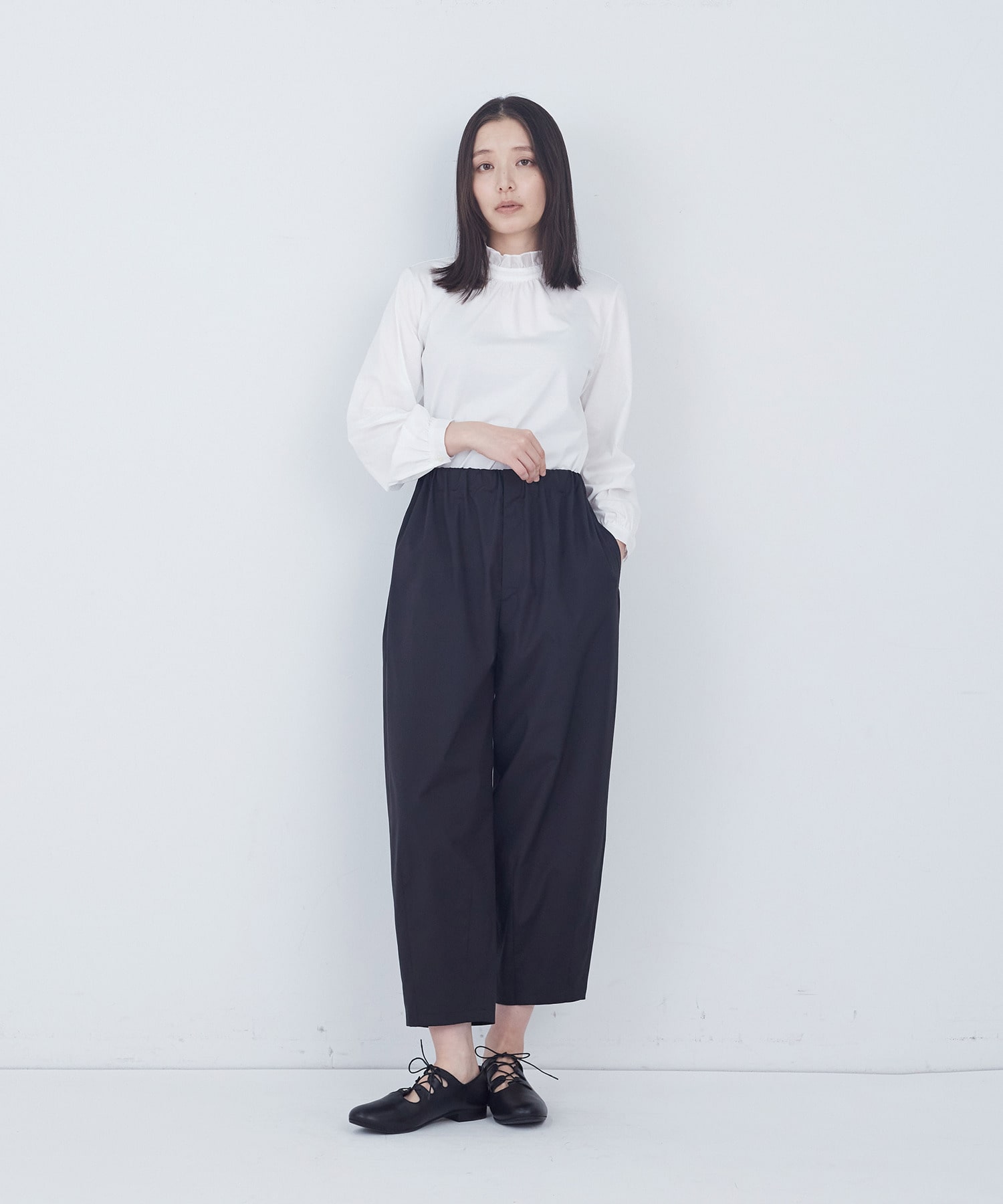 【ADIEU TRISTESSE】綿ポリエステルイージーパンツ 詳細画像 ブラック 8