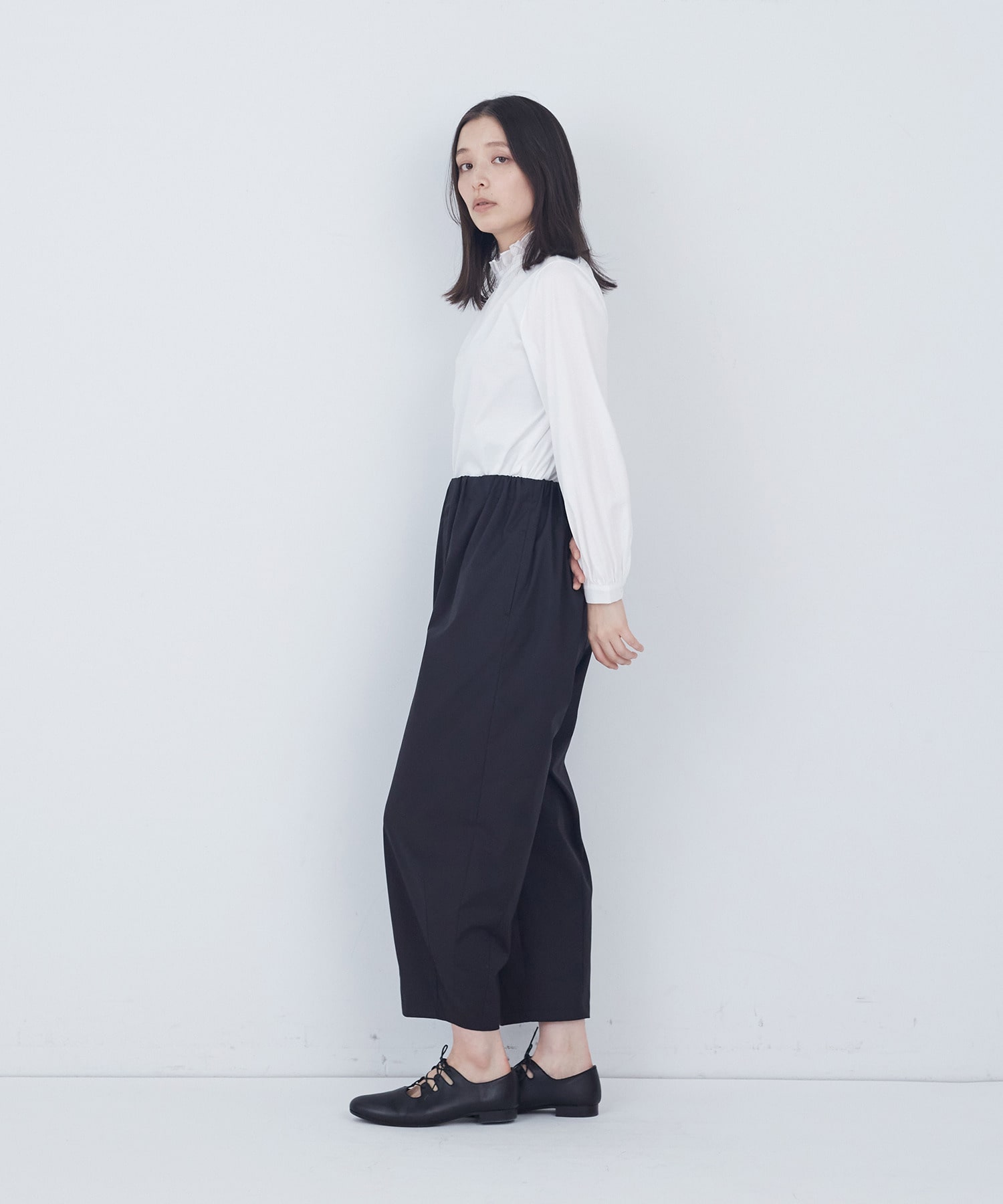 【ADIEU TRISTESSE】綿ポリエステルイージーパンツ 詳細画像 ブラック 9