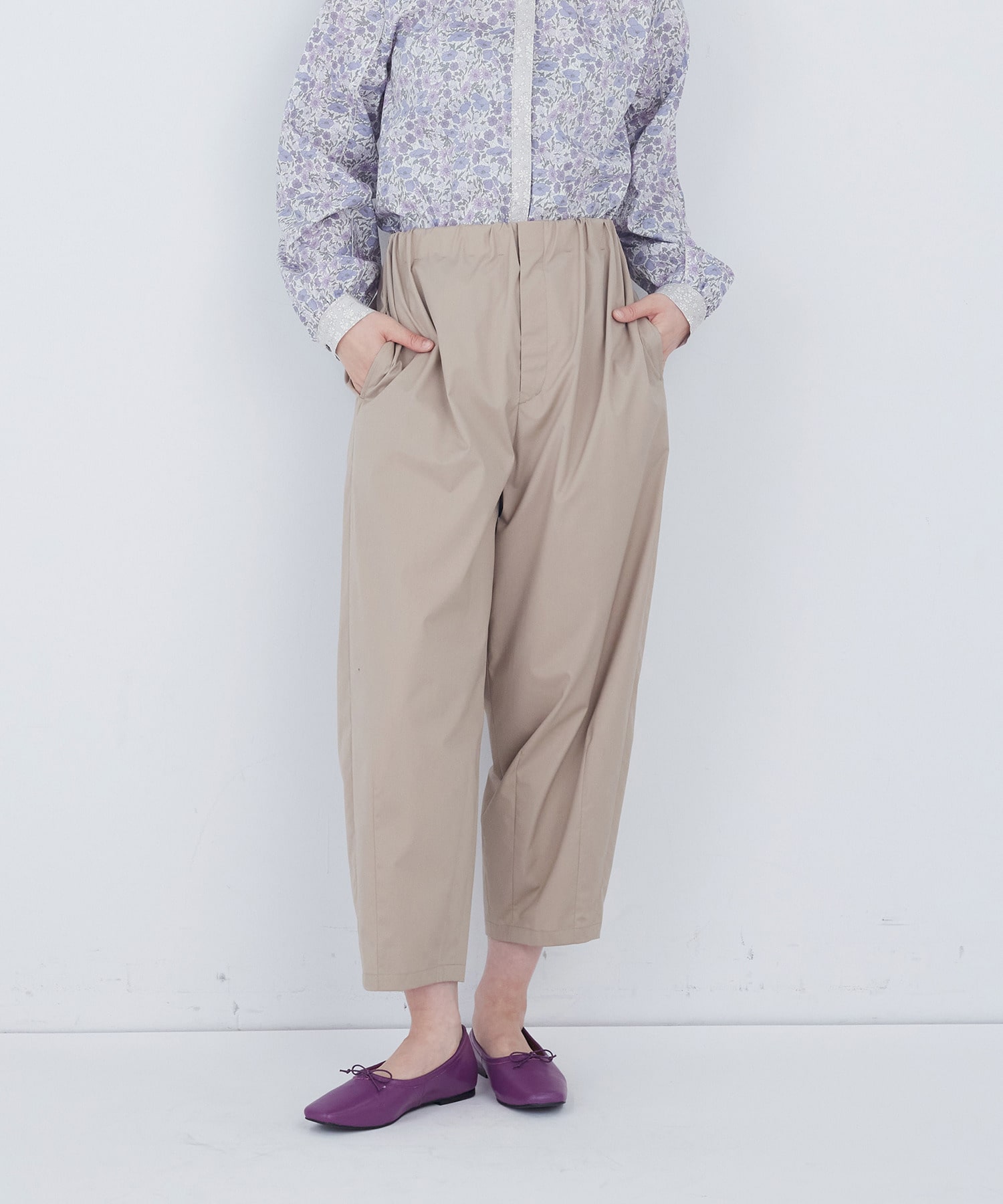 【ADIEU TRISTESSE】綿ポリエステルイージーパンツ 詳細画像 ベージュ 1