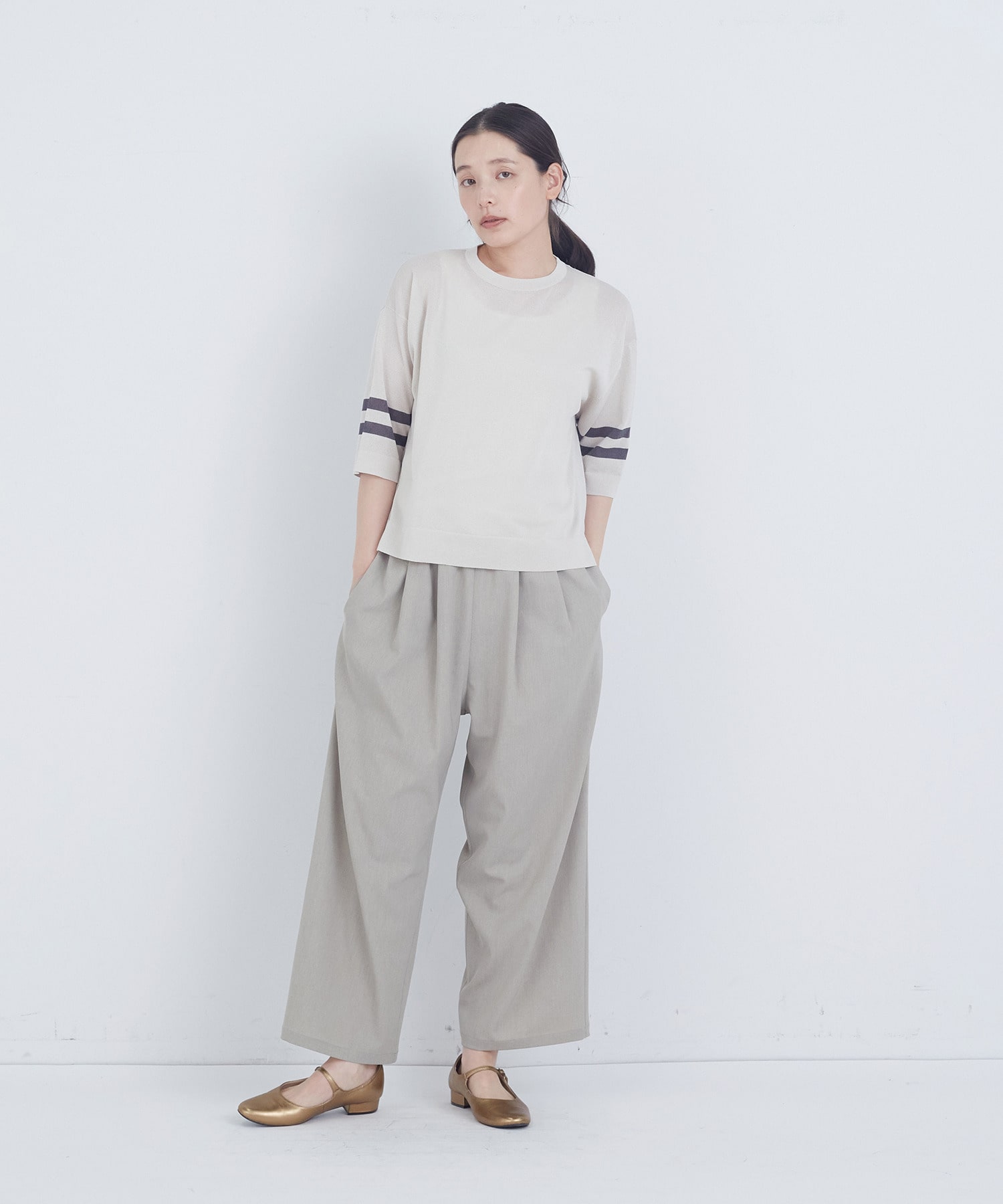 【ADIEU TRISTESSE】ポプリンストレートパンツ 詳細画像 グレー 11