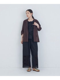 【ADIEU TRISTESSE】ポプリン刺繍パンツ 詳細画像 ブラック 13