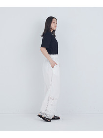 【ADIEU TRISTESSE】ポプリン刺繍パンツ 詳細画像 ブラック 2