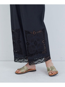 【ADIEU TRISTESSE】ポプリン刺繍パンツ 詳細画像 ブラック 20