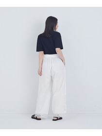 【ADIEU TRISTESSE】ポプリン刺繍パンツ 詳細画像 ブラック 3