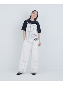 【ADIEU TRISTESSE】ポプリン刺繍パンツ 詳細画像 ブラック 4