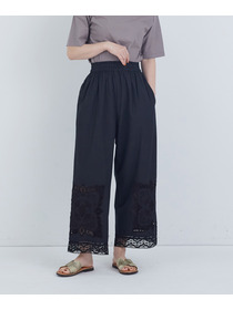 【ADIEU TRISTESSE】ポプリン刺繍パンツ 詳細画像 ブラック 8