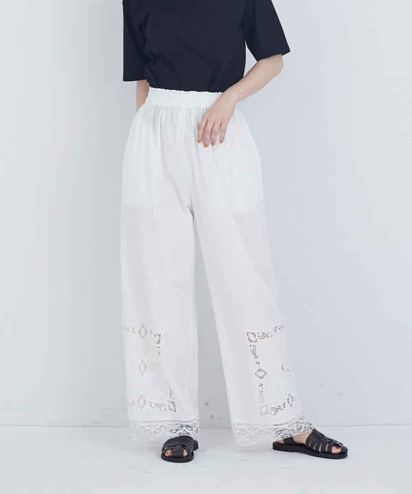 【ADIEU TRISTESSE】ポプリン刺繍パンツ