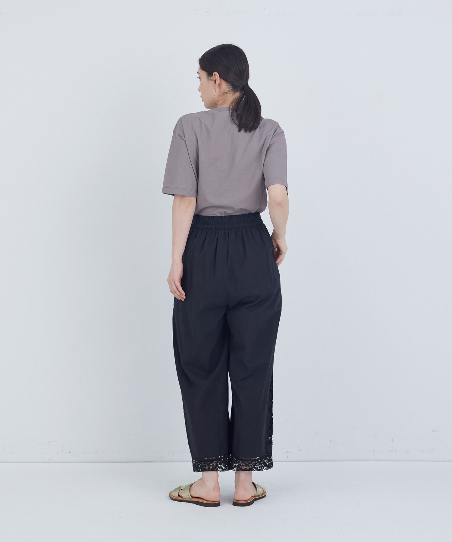 【ADIEU TRISTESSE】ポプリン刺繍パンツ 詳細画像 ブラック 10