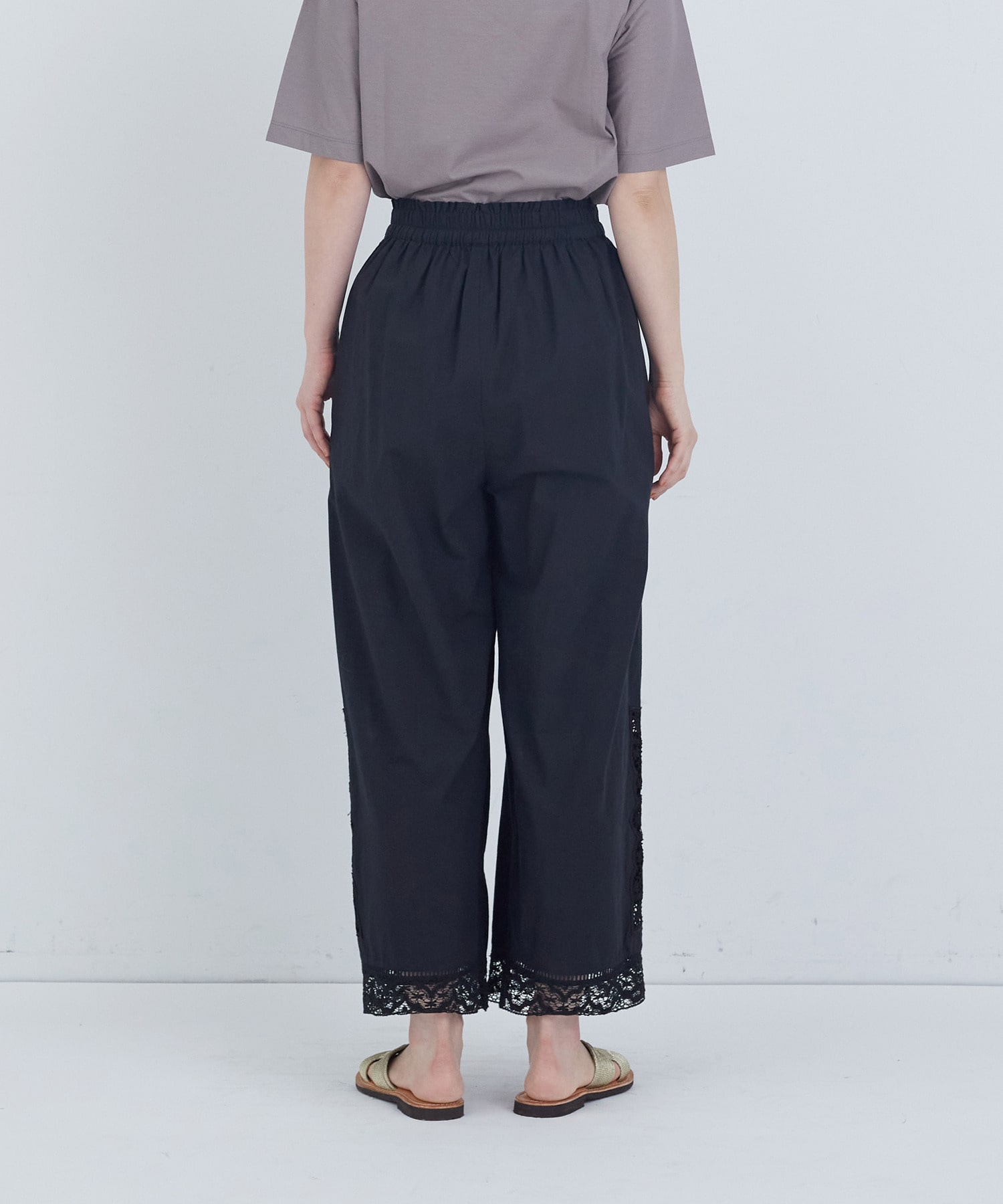 【ADIEU TRISTESSE】ポプリン刺繍パンツ 詳細画像 ブラック 16