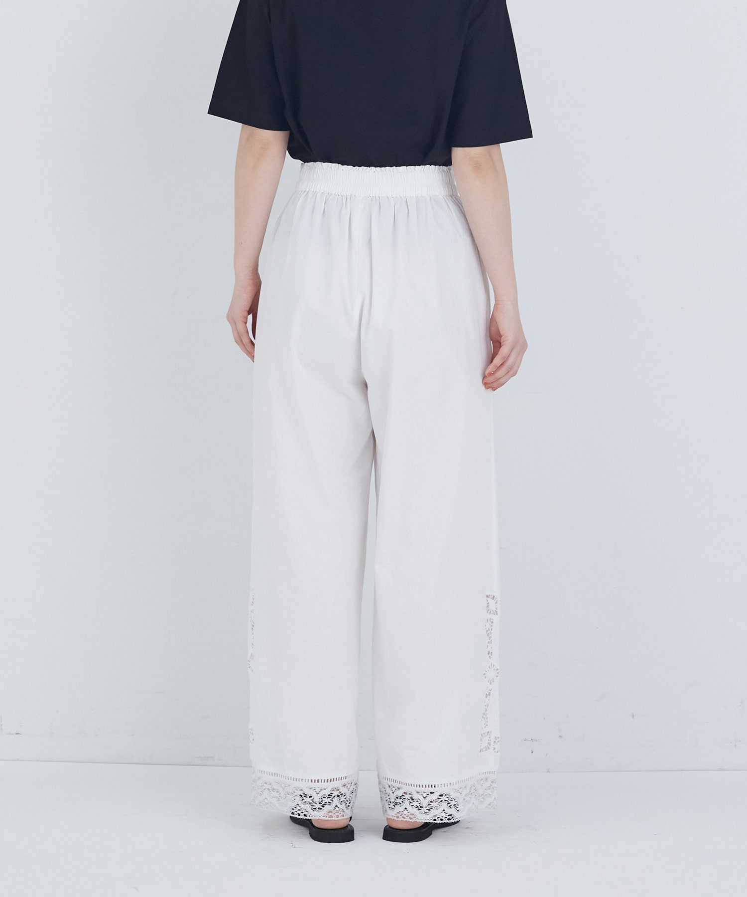 【ADIEU TRISTESSE】ポプリン刺繍パンツ 詳細画像 ブラック 7