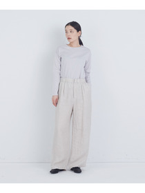 【ADIEU TRISTESSE】リネンワンタックストレートパンツ 詳細画像 パープル 1