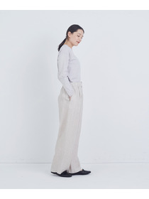 【ADIEU TRISTESSE】リネンワンタックストレートパンツ 詳細画像 パープル 2