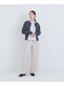 【ADIEU TRISTESSE】リネンワンタックストレートパンツ 詳細画像 パープル 4