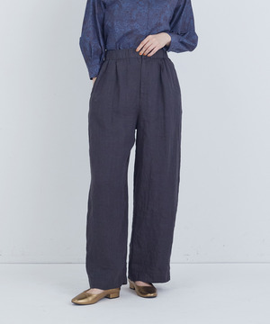 【ADIEU TRISTESSE】リネンワンタックストレートパンツ 詳細画像 チャコールグレー 1