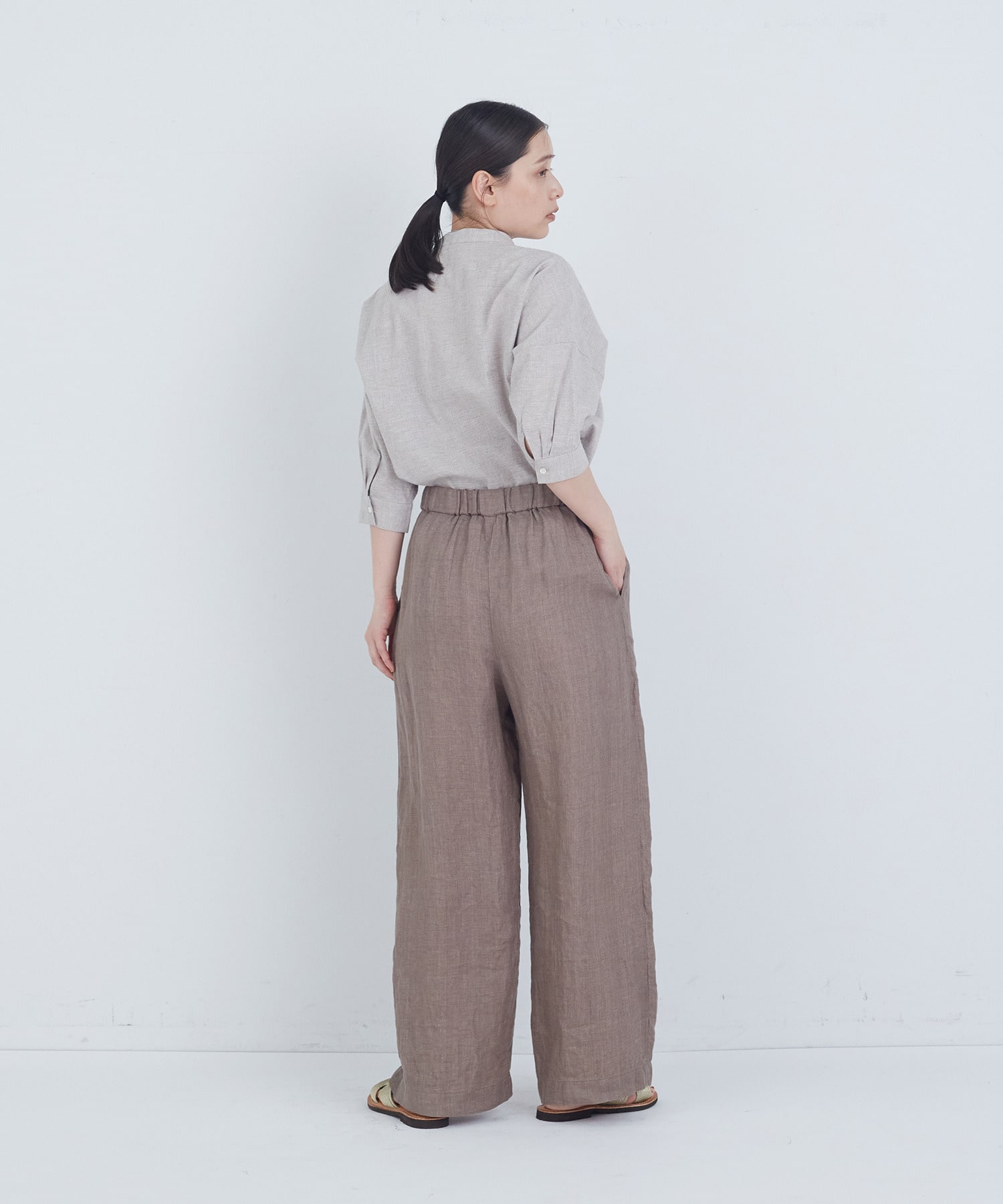 【ADIEU TRISTESSE】リネンワンタックストレートパンツ 詳細画像 パープル 10