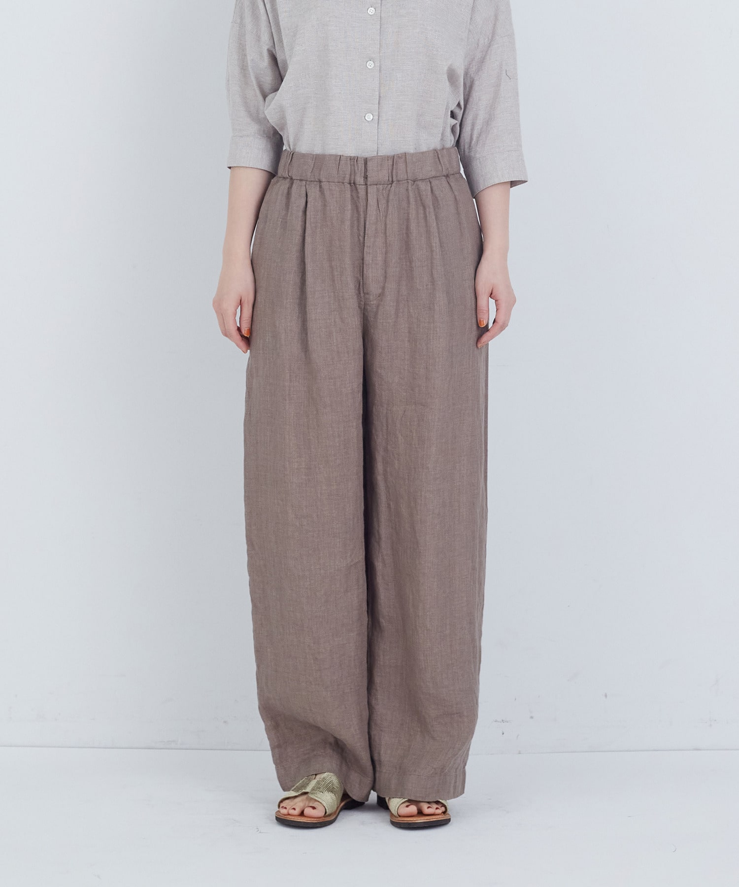 【ADIEU TRISTESSE】リネンワンタックストレートパンツ 詳細画像 パープル 11