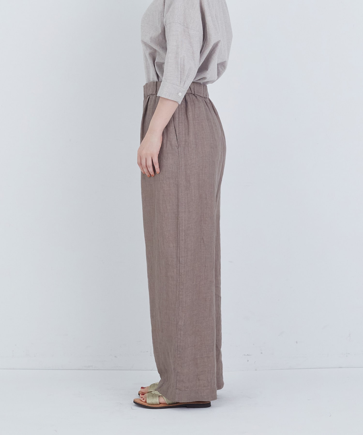 【ADIEU TRISTESSE】リネンワンタックストレートパンツ 詳細画像 パープル 12