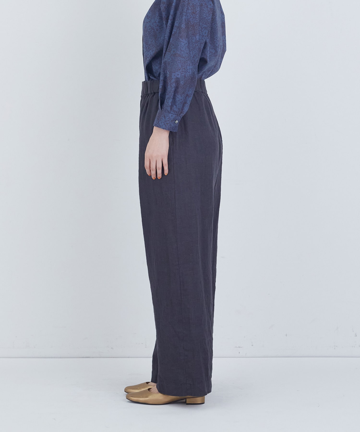 【ADIEU TRISTESSE】リネンワンタックストレートパンツ 詳細画像 パープル 24