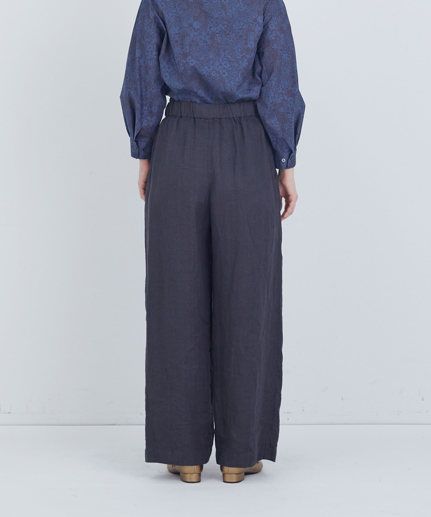 【ADIEU TRISTESSE】リネンワンタックストレートパンツ 詳細画像 パープル 25